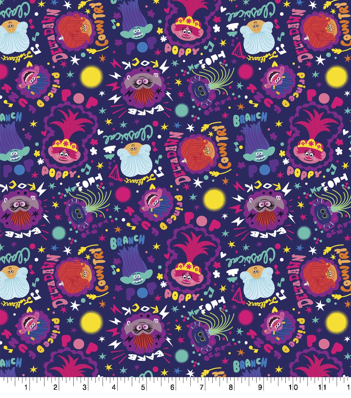 Universal Dreamworks Trolls Party Cotton Fabric